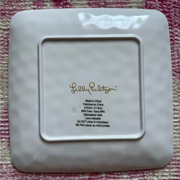 NWOB Lilly Pulitzer Set of 4 Square Melamine Plates Boatylicious Sway With Me - Picture 8 of 16